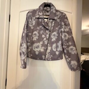 Versona Floral Patterned Suede Jacket